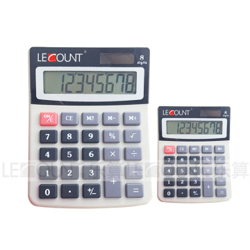 8 Digitas Dual Power Calculadora de escritório de tamanho médio com tela LCD (LC208)